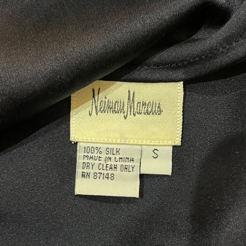 Neiman Marcus Navy Silk Top S - Picture 3 of 5
